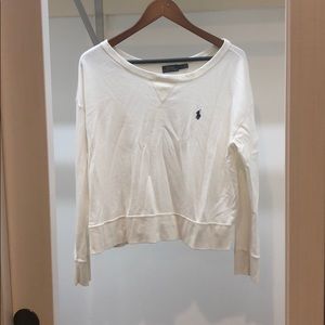 long sleeve but slightly cropped polo shirt